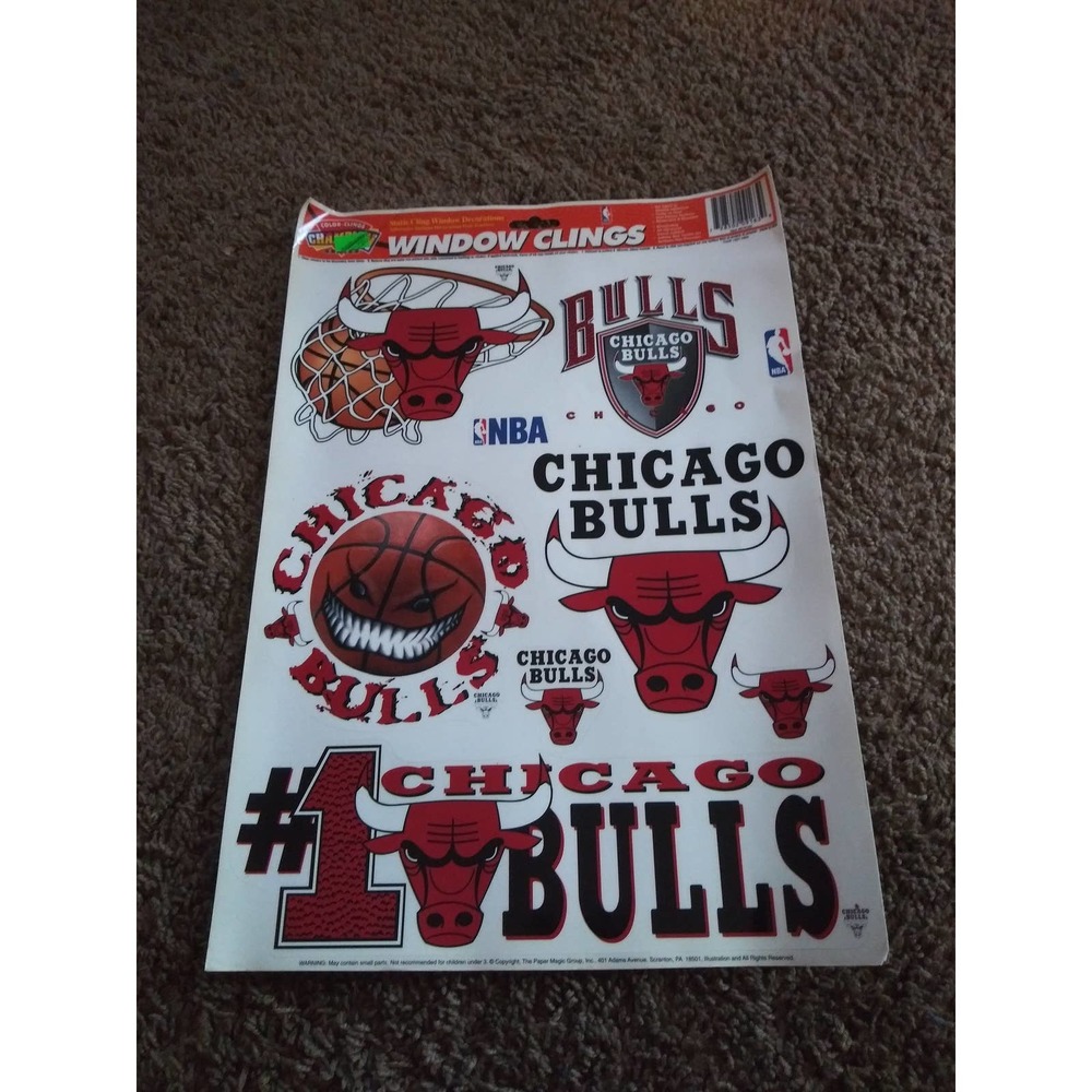 Vintage Chicago Bulls Basketball Window Clings NBA [shelf]